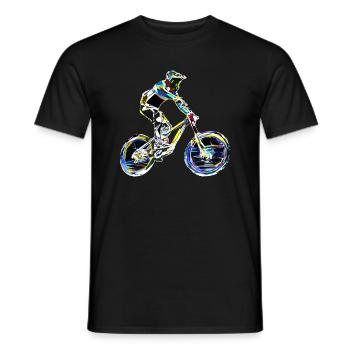 vtt mtb downhill - T-shirt homme - noir - Devant - AI Model Male 178 light (178cm)