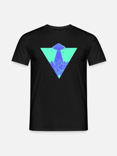 UFO Earth Planet - Men's T-Shirt - black