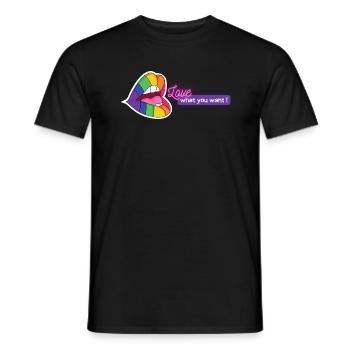 LGBT Lèvres colorées Aimez ce que vous voulez Idée cadeau - T-shirt homme - noir - Devant - AI Model Male 178 light (178cm)