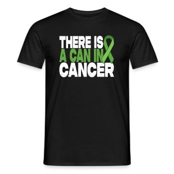 There is a can in Cancer - Green Ribbon - Men's T-Shirt - black - Front - AI Model Male 178 light (178cm)