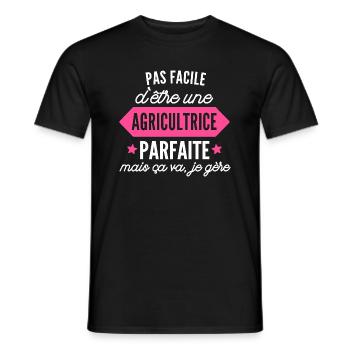 agricultrice parfaite / humour agricultrice - T-shirt homme - noir - Devant - AI Model Male 178 light (178cm)
