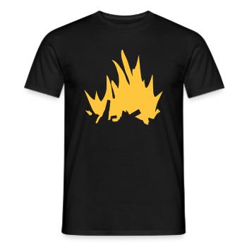 Lagerfeuer Camping Natur Wald Feuer Vektor 5 - Männer T-Shirt - Schwarz - Vorne - AI Model Male 178 light (178cm)