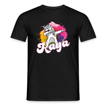 KAYA - Beautiful name with dabbing unicorn - Men's T-Shirt - black - Front - AI Model Male 178 light (178cm)