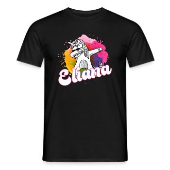 ELIANA - Schöner Name mit dabbing Einhorn - Männer T-Shirt - Schwarz - Vorne - AI Model Male 178 light (178cm)