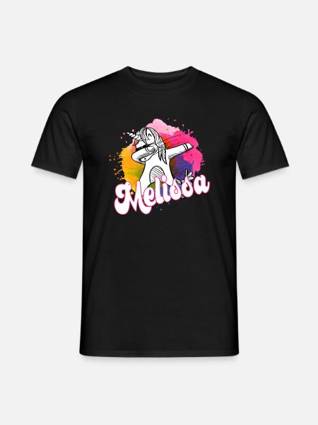 MELISSA - Bel nome con unicorno dabbing - T-shirt uomo - nero