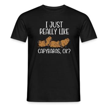 Ich mag einfach Capybaras ok - Männer T-Shirt - Schwarz - Vorne - AI Model Male 178 light (178cm)