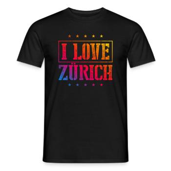 I Love Zurich - Men's T-Shirt - black - Front - AI Model Male 178 light (178cm)