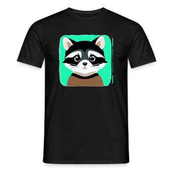 Waschbären süßer Cartoon Waschbär 37 - Männer T-Shirt - Schwarz - Vorne - AI Model Male 178 light (178cm)