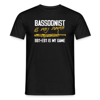 Bassonist est mon nom BB1-EB1 est mon jeu - T-shirt homme - noir - Devant - AI Model Male 178 light (178cm)