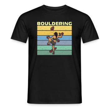 Mur de gymnase d’escalade de bloc - T-shirt homme - noir - Devant - AI Model Male 178 light (178cm)
