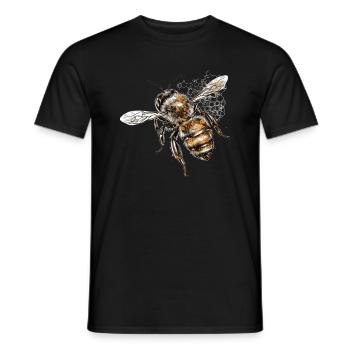Bees are peaceful flying insects - Men's T-Shirt - black - Front - AI Model Male 178 light (178cm)