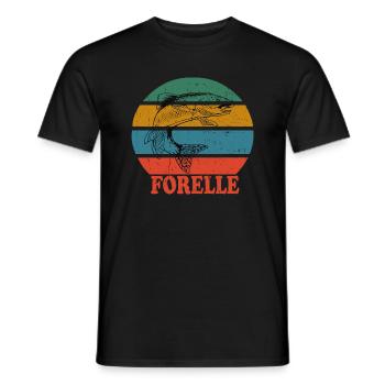 Retro Forelle - Männer T-Shirt - Schwarz - Vorne - AI Model Male 178 light (178cm)