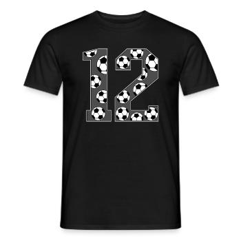 12 Geburtstag Fußball grau - Männer T-Shirt - Schwarz - Vorne - AI Model Male 178 light (178cm)