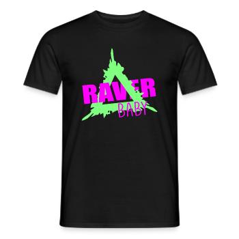 Raver bébé - T-shirt homme - noir - Devant - AI Model Male 178 light (178cm)