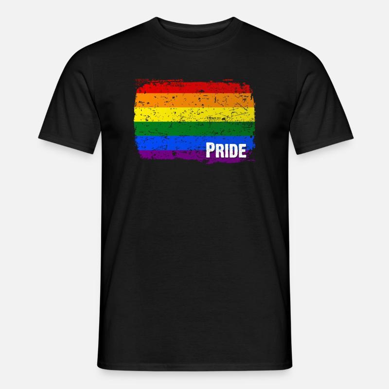 Pride Regenbogen Regenbogenfahne - Männer T-Shirt - Schwarz