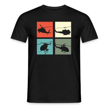 Helikopter Vintage - Männer T-Shirt - Schwarz - Vorne - AI Model Male 178 light (178cm)