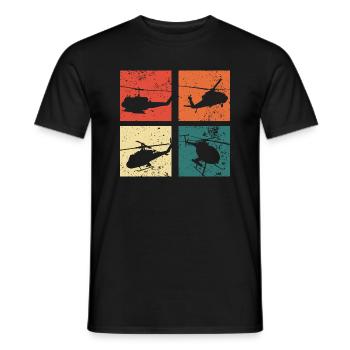 Hubschrauber Pilot Vintage Geschenk - Männer T-Shirt - Schwarz - Vorne - AI Model Male 178 light (178cm)