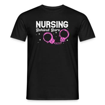 Nursing Behind Bars - Drôle d’infirmière correctionnelle - T-shirt homme - noir - Devant - AI Model Male 178 light (178cm)