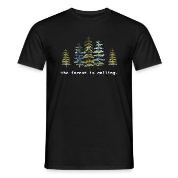 La forêt appelle les amoureux de la nature - T-shirt homme - noir - Devant - AI Model Male 178 light (178cm)