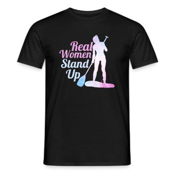 Real Women Stand Up Stand Up Paddling Board - Männer T-Shirt - Schwarz - Vorne - AI Model Male 178 light (178cm)