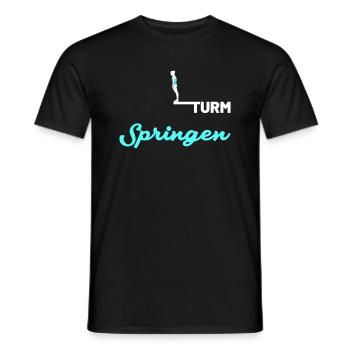 turmspringen sprung - Männer T-Shirt - Schwarz - Vorne - AI Model Male 178 light (178cm)