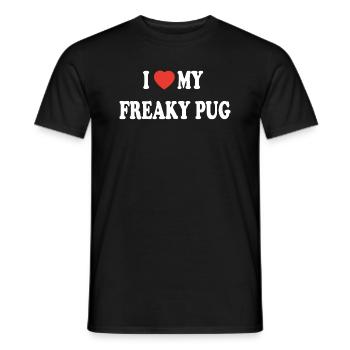 Pug love - I heart my pug - Männer T-Shirt - Schwarz - Vorne - AI Model Male 178 light (178cm)