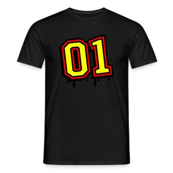 01 One Number - Men's T-Shirt - black - Front - AI Model Male 178 light (178cm)