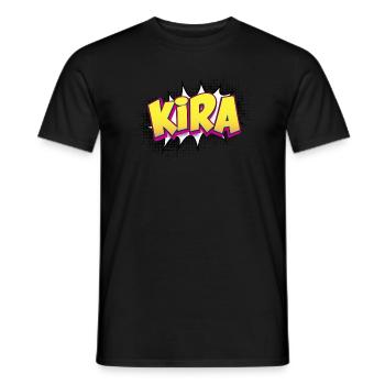 Kira Benutzerdefinierter Name Comic-Stil Pop-Art, Kira - Männer T-Shirt - Schwarz - Vorne - AI Model Male 178 light (178cm)