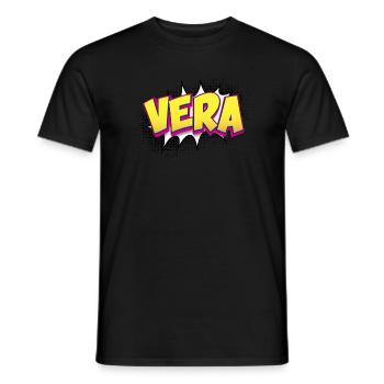 Vera Custom Name Comic Book Style Pop Art, Vera - Men's T-Shirt - black - Front - AI Model Male 178 light (178cm)