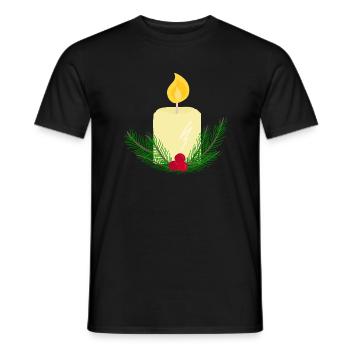 Brennende Neujahrskerze - Männer T-Shirt - Schwarz - Vorne - AI Model Male 178 light (178cm)