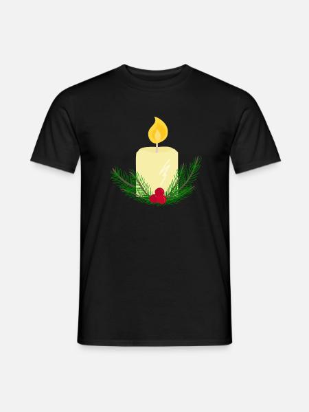Burning New Year candle - Men's T-Shirt - black