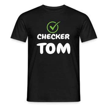 Chemise drôle de Tom à carreaux pour tous les Tom du monde - T-shirt homme - noir - Devant - AI Model Male 178 light (178cm)