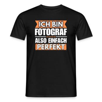 Einfach ein Perfekter Fotograf - Männer T-Shirt - Schwarz - Vorne - AI Model Male 178 light (178cm)