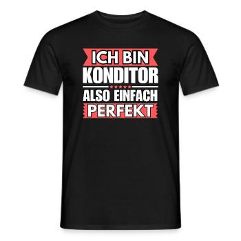 Einfach ein Perfekter Konditor - Männer T-Shirt - Schwarz - Vorne - AI Model Male 178 light (178cm)