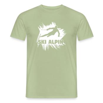Skifahren Ski Alpin - Männer T-Shirt - Sage - Vorne - AI Model Male 178 light (178cm)