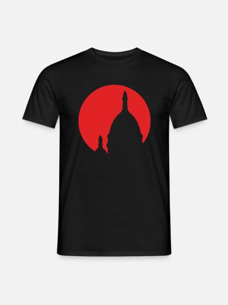 Sacré-Coeur Montmartre Paris red silhouette - Men's T-Shirt - black