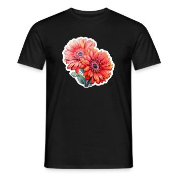 Gerbera Daisies 2 Blüten - Männer T-Shirt - Schwarz - Vorne - AI Model Male 178 light (178cm)