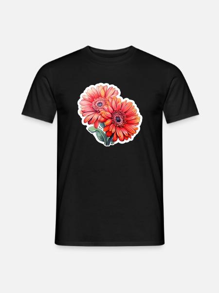 Gerbera Daisies 2 Flowers - Men's T-Shirt - black