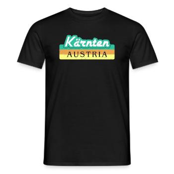 Carinthia Austria Flag Coat of Arms Mountains - Men's T-Shirt - black - Front - AI Model Male 178 light (178cm)