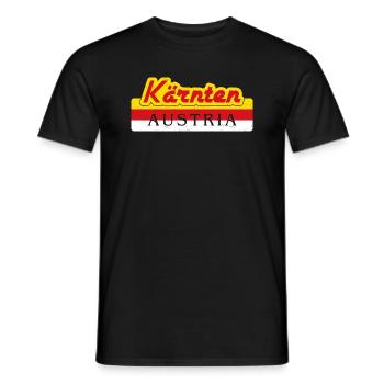 Carinthia Austria Flag Coat of Arms Mountains - Men's T-Shirt - black - Front - AI Model Male 178 light (178cm)