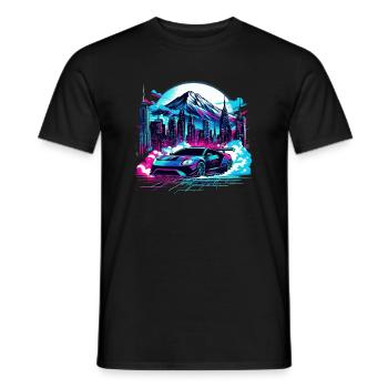 Amerikanischer Oldtimer und Sportwagen - Männer T-Shirt - Schwarz - Vorne - AI Model Male 178 light (178cm)
