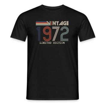 Jahrgang 1972 Jubiläumsgeschenk - Jahrgang 1972 - Männer T-Shirt - Schwarz - Vorne - AI Model Male 178 light (178cm)