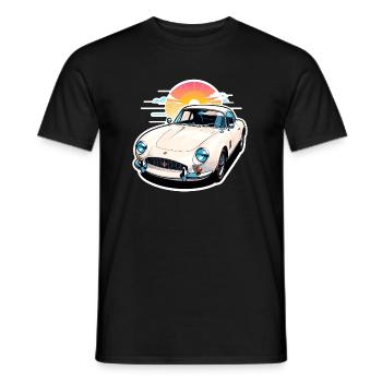Oldtimer Sonnenuntergang - Männer T-Shirt - Schwarz - Vorne - AI Model Male 178 light (178cm)