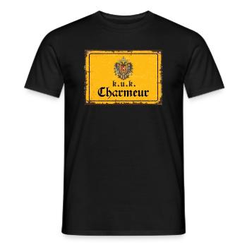 Vintage Österreich k.u.k. Charmeur - Männer T-Shirt - Schwarz - Vorne - AI Model Male 178 light (178cm)