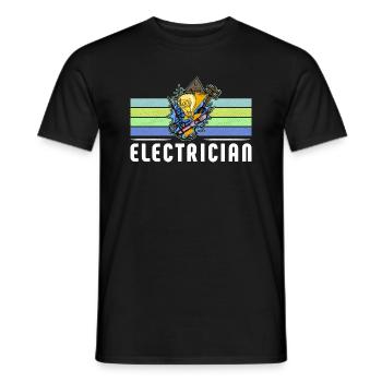 Électricien Électricien Technicien d’éclairage Lampe - T-shirt homme - noir - Devant - AI Model Male 178 light (178cm)