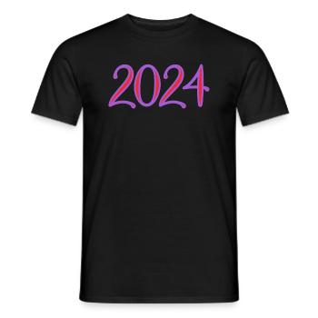 2024 - Men's T-Shirt - black - Front - AI Model Male 178 light (178cm)