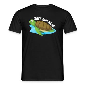 Save our Seas Turtle - Men's T-Shirt - black - Front - AI Model Male 178 light (178cm)