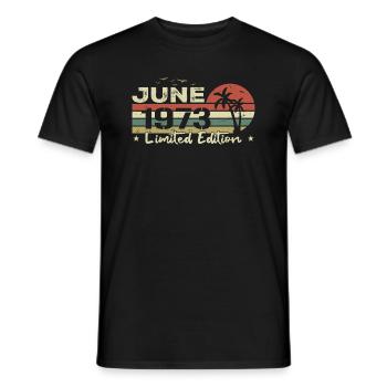 June 51st Anniversary Vintage Born 1973 Vibe - Men's T-Shirt - black - Front - AI Model Male 178 light (178cm)