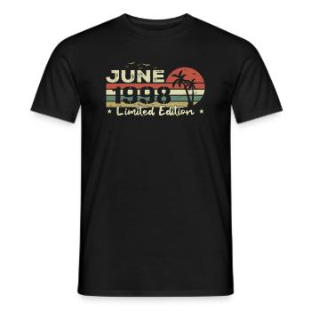 June 26th Anniversary Vintage Born 1998 Vibe - Men's T-Shirt - black - Front - AI Model Male 178 light (178cm)
