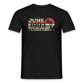 June 31st Anniversary Born 1993 Vibe Vintage - Men's T-Shirt - black - Front - AI Model Male 178 light (178cm)
